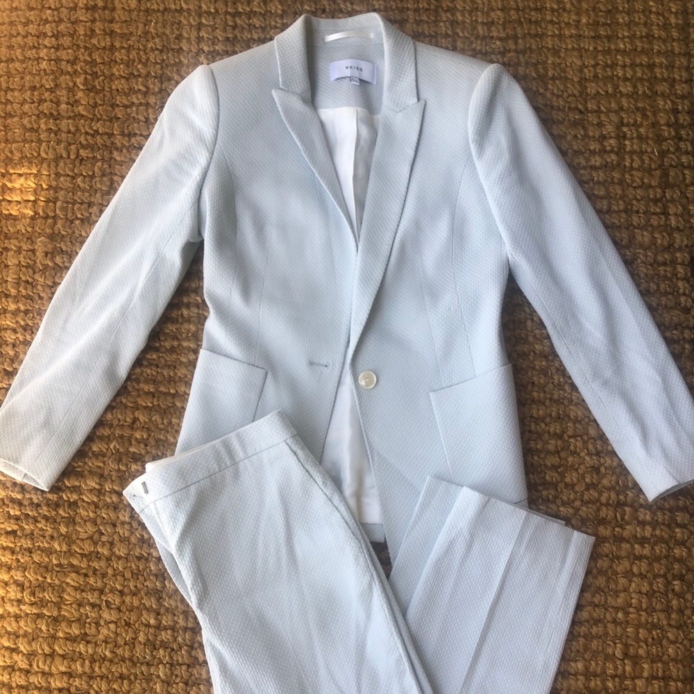 Reiss mint blue pant suit